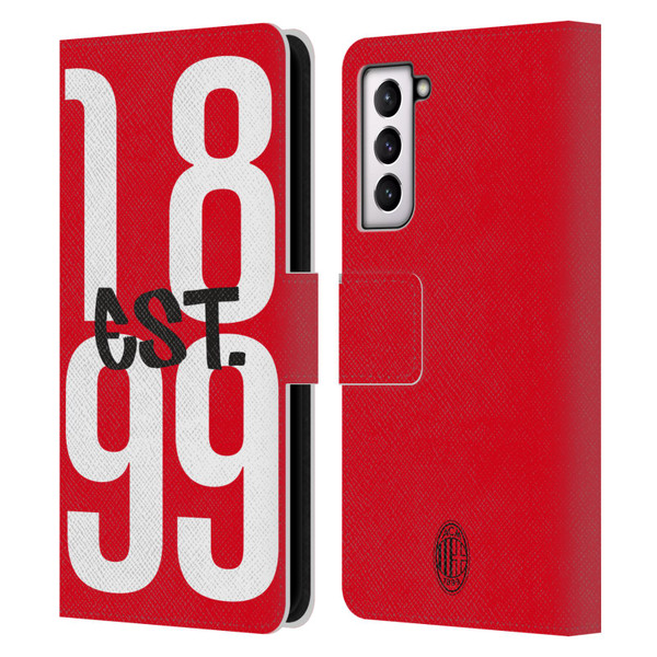 AC Milan Graphics Est. 1899 Leather Book Wallet Case Cover For Samsung Galaxy S21 5G