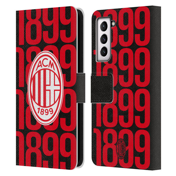 AC Milan Graphics Pattern Leather Book Wallet Case Cover For Samsung Galaxy S21 5G