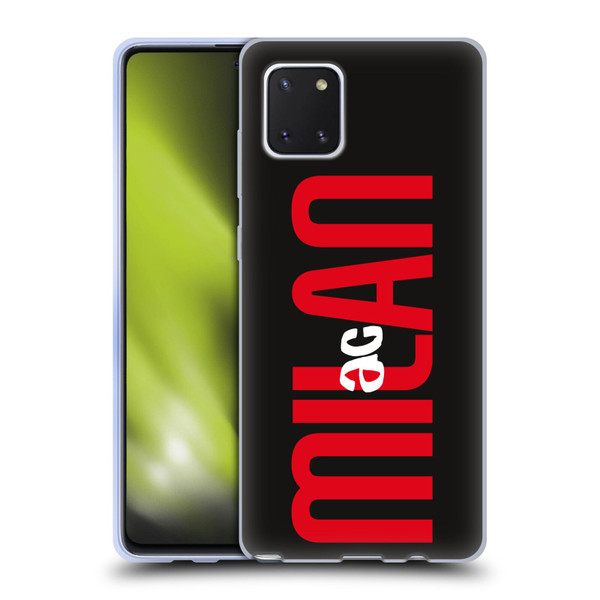 AC Milan Graphics Vertical Typography Soft Gel Case for Samsung Galaxy Note10 Lite