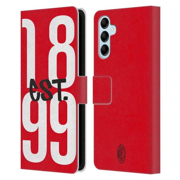 AC Milan Graphics Est. 1899 Leather Book Wallet Case Cover For Samsung Galaxy M14 5G