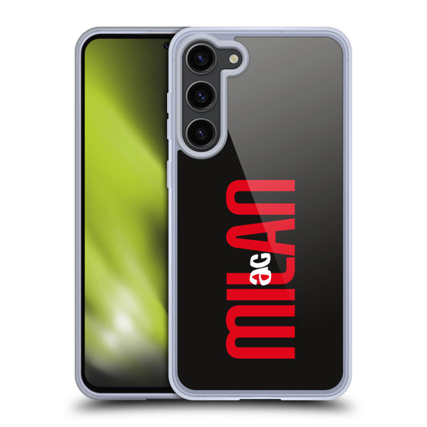 AC Milan Graphics Vertical Typography Soft Gel Case for Samsung Galaxy S23+ 5G