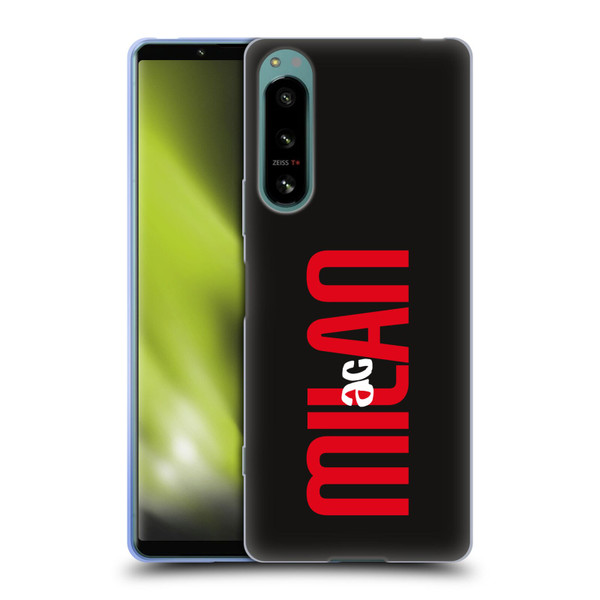 AC Milan Graphics Vertical Typography Soft Gel Case for Sony Xperia 5 IV