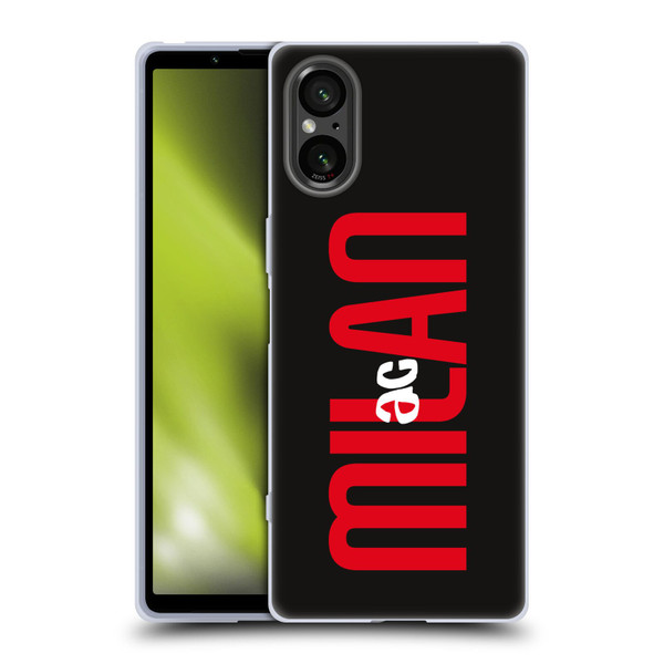 AC Milan Graphics Vertical Typography Soft Gel Case for Sony Xperia 5 V 5G