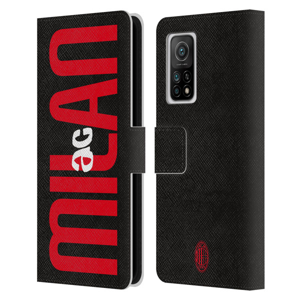 AC Milan Graphics Vertical Typography Leather Book Wallet Case Cover For Xiaomi Mi 10T 5G