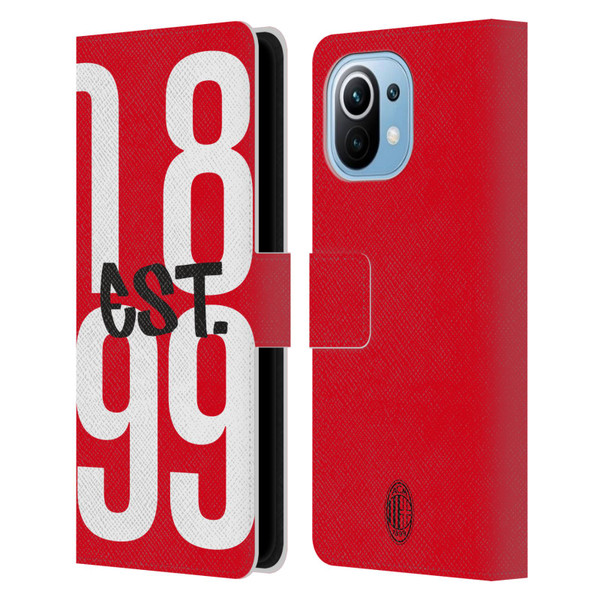 AC Milan Graphics Est. 1899 Leather Book Wallet Case Cover For Xiaomi Mi 11