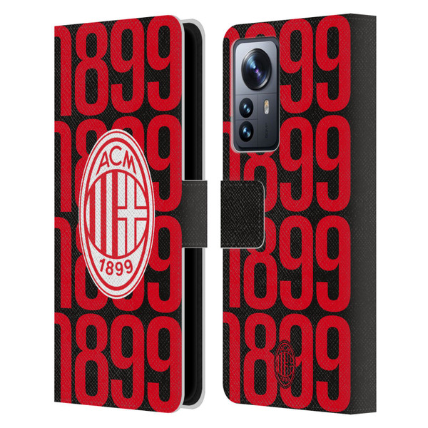 AC Milan Graphics Pattern Leather Book Wallet Case Cover For Xiaomi 12 Pro