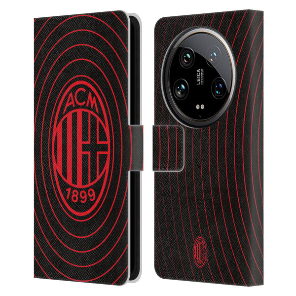 AC Milan Graphics Beat Leather Book Wallet Case Cover For Xiaomi 14 Ultra