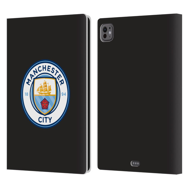 Manchester City Man City FC Badge Black Full Colour Leather Book Wallet Case Cover For Apple iPad Pro 11 M4 2024