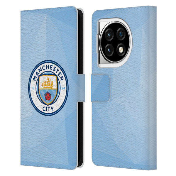 Manchester City Man City FC Badge Geometric Blue Full Colour Leather Book Wallet Case Cover For OPPO OnePlus Ace 3 5G