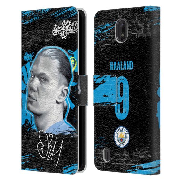 Manchester City Man City FC Graffiti Collection by Murwalls Erling Haaland Leather Book Wallet Case Cover For Nokia C01 Plus/C1 2nd Edition