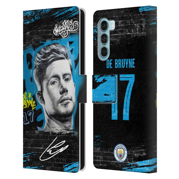 Manchester City Man City FC Graffiti Collection by Murwalls Kevin De Bruyne Leather Book Wallet Case Cover For Motorola Edge S30 / Moto G200 5G