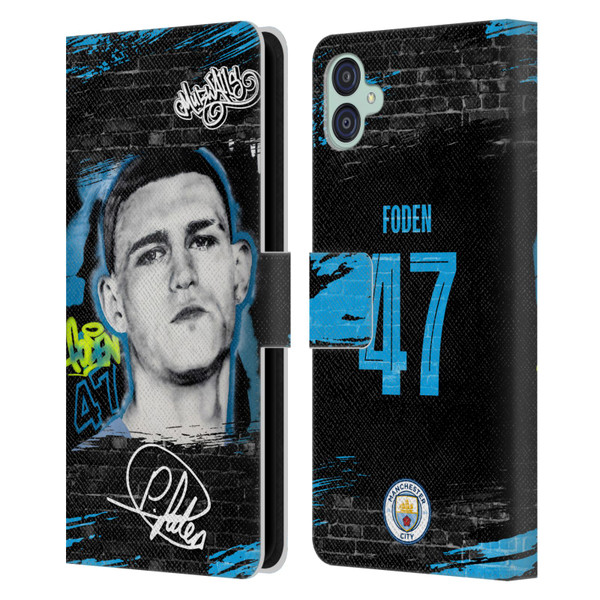 Manchester City Man City FC Graffiti Collection by Murwalls Phil Foden Leather Book Wallet Case Cover For Samsung Galaxy M04 5G / A04e