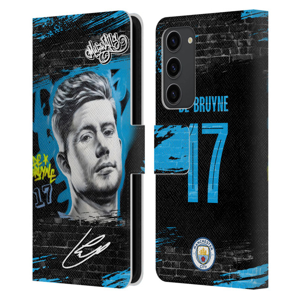 Manchester City Man City FC Graffiti Collection by Murwalls Kevin De Bruyne Leather Book Wallet Case Cover For Samsung Galaxy S23+ 5G