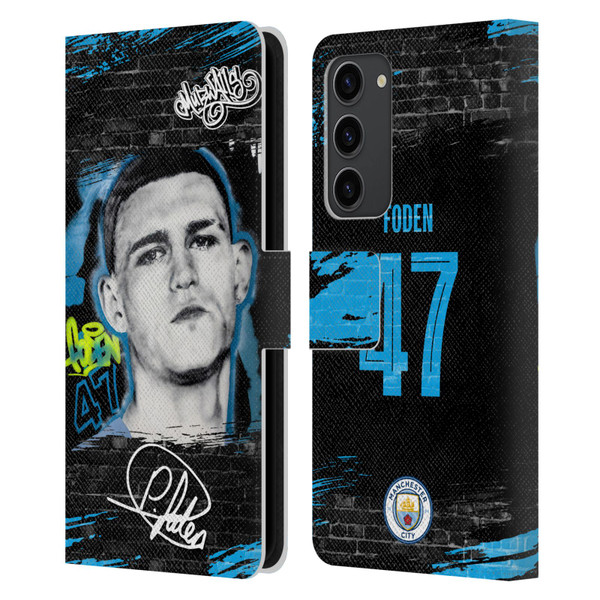 Manchester City Man City FC Graffiti Collection by Murwalls Phil Foden Leather Book Wallet Case Cover For Samsung Galaxy S23+ 5G