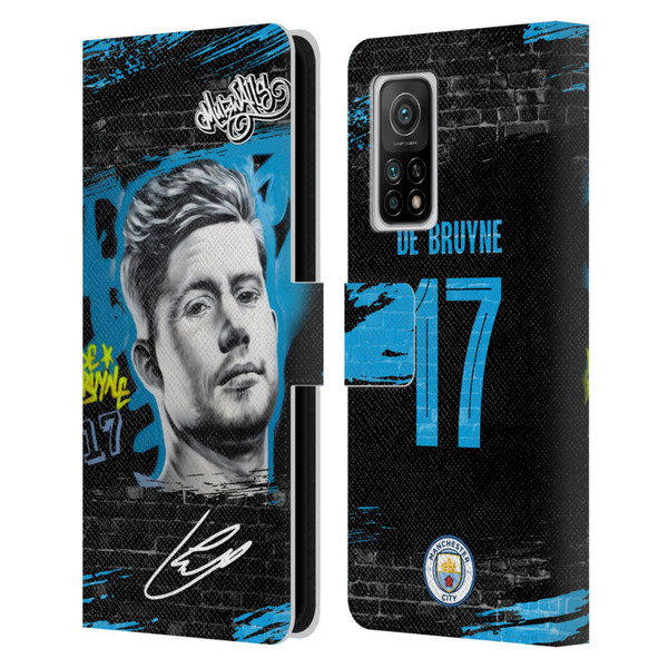 Manchester City Man City FC Graffiti Collection by Murwalls Kevin De Bruyne Leather Book Wallet Case Cover For Xiaomi Mi 10T 5G