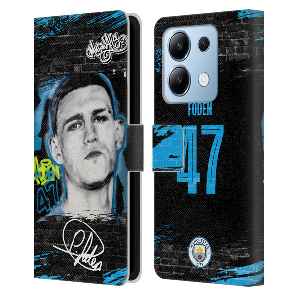 Manchester City Man City FC Graffiti Collection by Murwalls Phil Foden Leather Book Wallet Case Cover For Xiaomi Redmi Note 13/13 Pro 5G