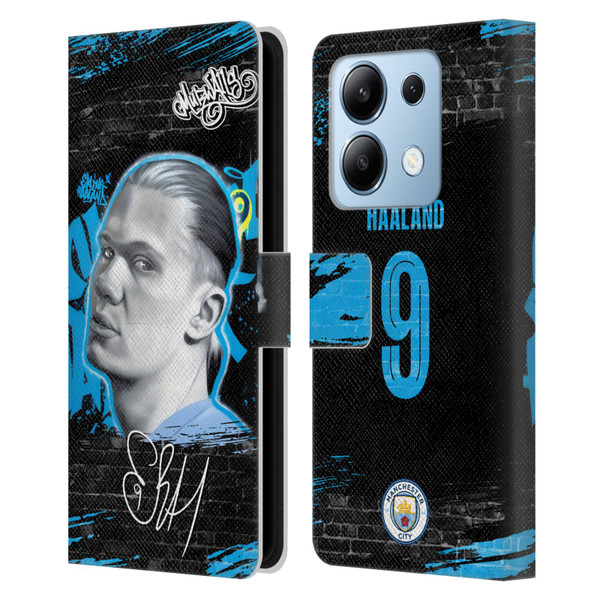 Manchester City Man City FC Graffiti Collection by Murwalls Erling Haaland Leather Book Wallet Case Cover For Xiaomi Redmi Note 13/13 Pro 5G