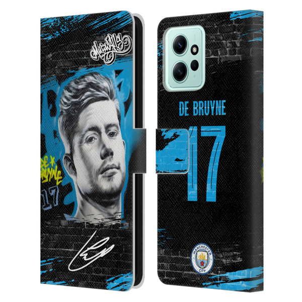 Manchester City Man City FC Graffiti Collection by Murwalls Kevin De Bruyne Leather Book Wallet Case Cover For Xiaomi Redmi 12