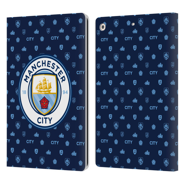 Manchester City Man City FC Patterns Dark Blue Leather Book Wallet Case Cover For Apple iPad 10.2 2019/2020/2021