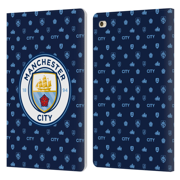 Manchester City Man City FC Patterns Dark Blue Leather Book Wallet Case Cover For Apple iPad mini 4