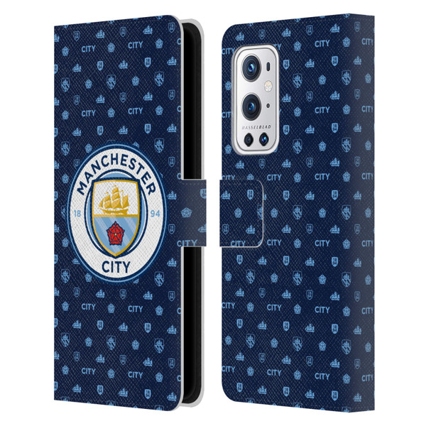 Manchester City Man City FC Patterns Dark Blue Leather Book Wallet Case Cover For OnePlus 9 Pro