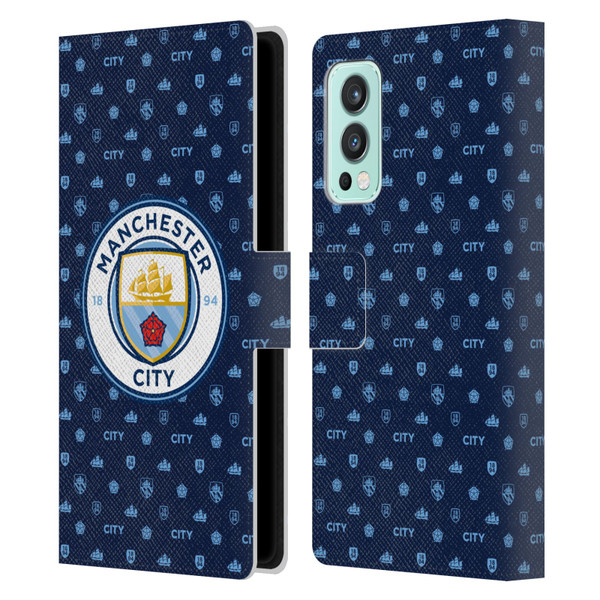 Manchester City Man City FC Patterns Dark Blue Leather Book Wallet Case Cover For OnePlus Nord 2 5G