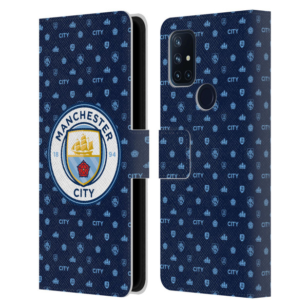 Manchester City Man City FC Patterns Dark Blue Leather Book Wallet Case Cover For OnePlus Nord N10 5G