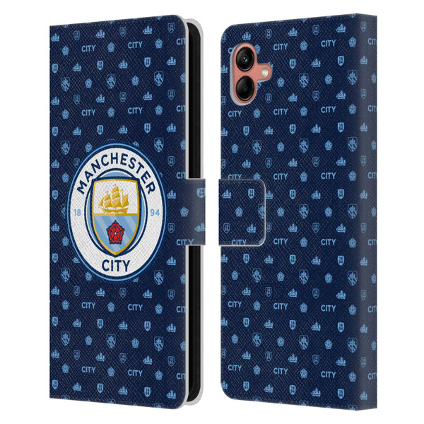 Manchester City Man City FC Patterns Dark Blue Leather Book Wallet Case Cover For Samsung Galaxy A04 (2022)