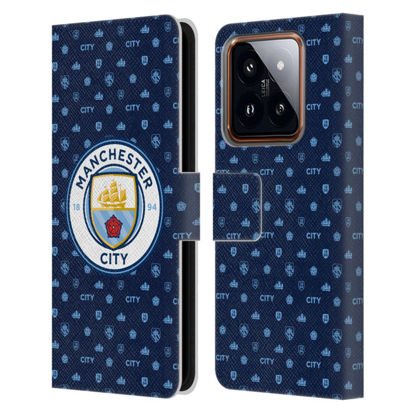 Manchester City Man City FC Patterns Dark Blue Leather Book Wallet Case Cover For Xiaomi 14