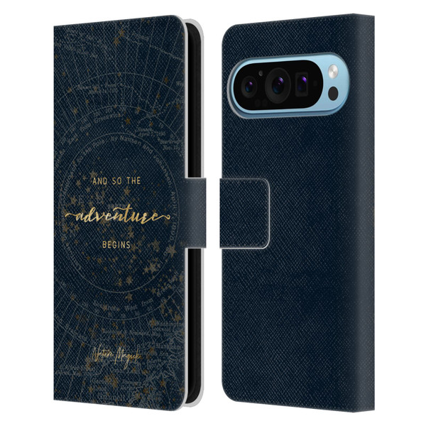 Nature Magick So The Adventure Begins Quote Star Map Leather Book Wallet Case Cover For Google Pixel 9 / Pixel 9 Pro
