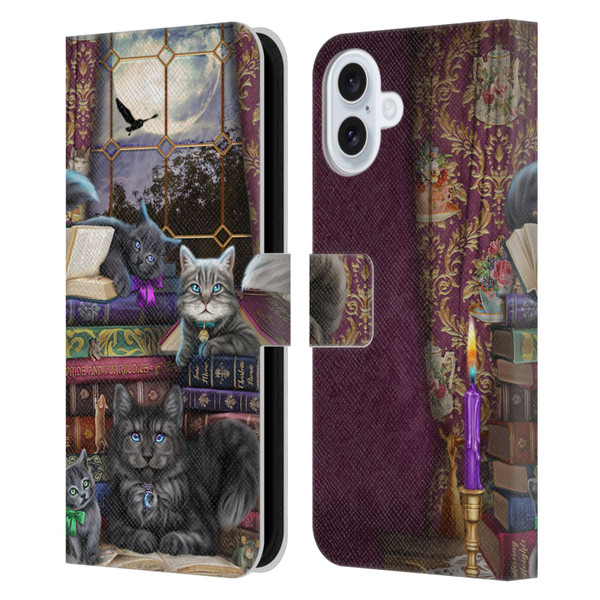 Brigid Ashwood Cats Storytime Cats And Books Leather Book Wallet Case Cover For Apple iPhone 16 Plus