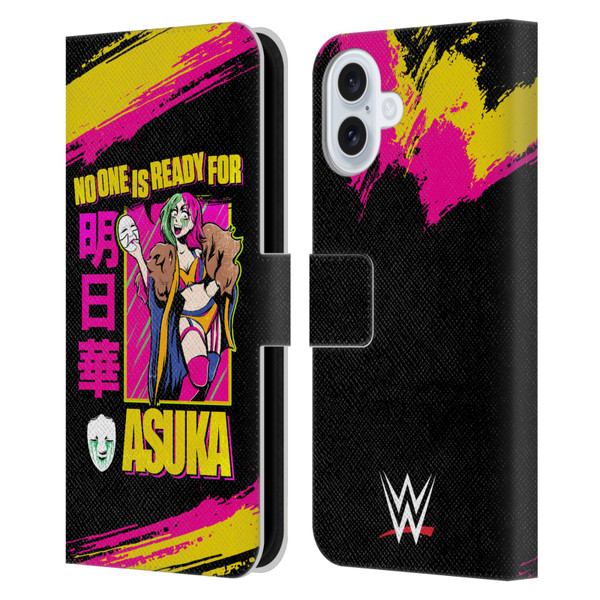 WWE Asuka No One Is Ready Leather Book Wallet Case Cover For Apple iPhone 16 Plus