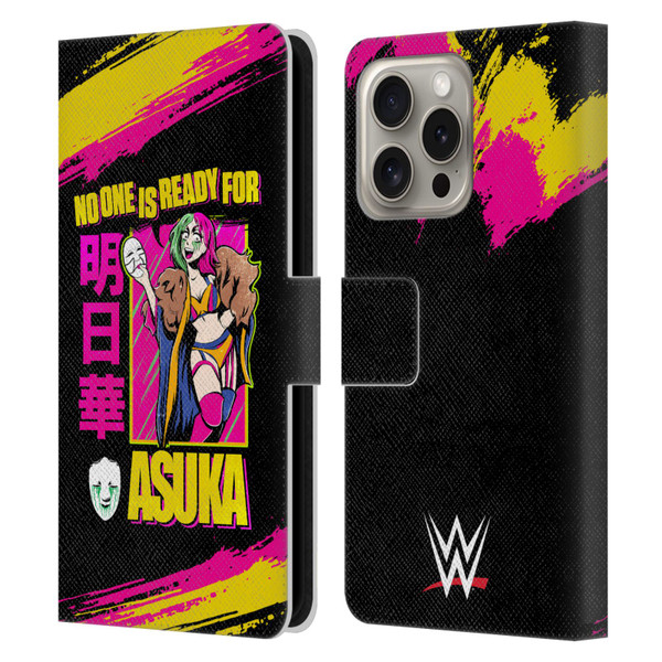 WWE Asuka No One Is Ready Leather Book Wallet Case Cover For Apple iPhone 16 Pro