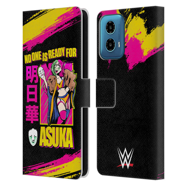 WWE Asuka No One Is Ready Leather Book Wallet Case Cover For Motorola Moto G34 5G