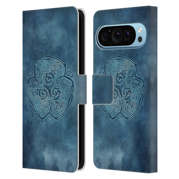 Brigid Ashwood Celtic Wisdom Knot Wolf Leather Book Wallet Case Cover For Google Pixel 9 / Pixel 9 Pro
