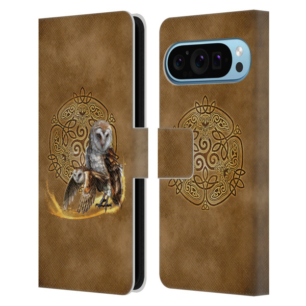 Brigid Ashwood Celtic Wisdom Owl Leather Book Wallet Case Cover For Google Pixel 9 / Pixel 9 Pro