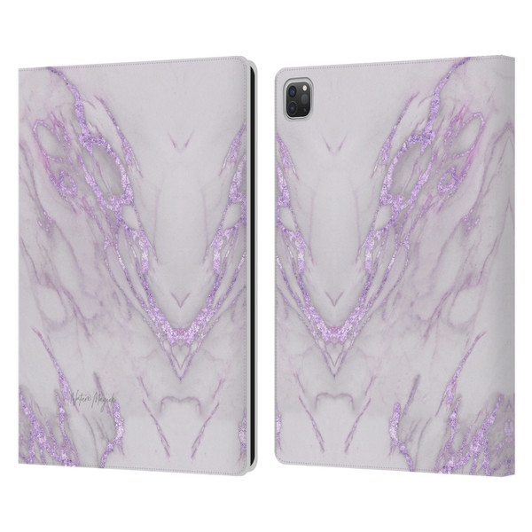 Nature Magick Marble Metallics Purple Leather Book Wallet Case Cover For Apple iPad Pro 13 M4 2024