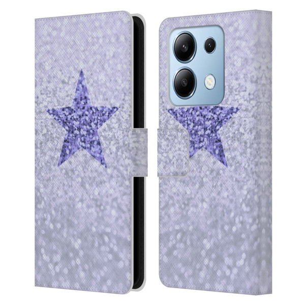 Monika Strigel Glitter Star Pastel Lilac Leather Book Wallet Case Cover For Xiaomi Redmi Note 13/13 Pro 5G