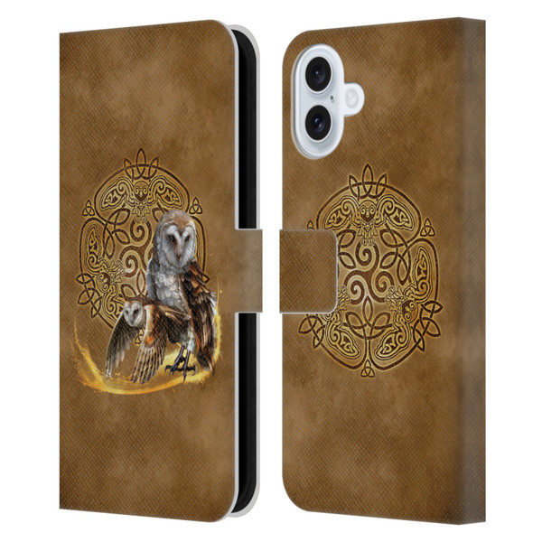 Brigid Ashwood Celtic Wisdom Owl Leather Book Wallet Case Cover For Apple iPhone 16 Plus