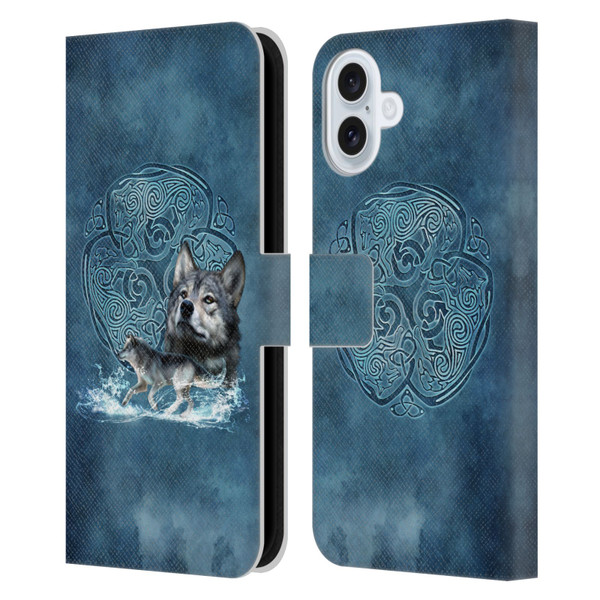 Brigid Ashwood Celtic Wisdom Wolf Leather Book Wallet Case Cover For Apple iPhone 16 Plus