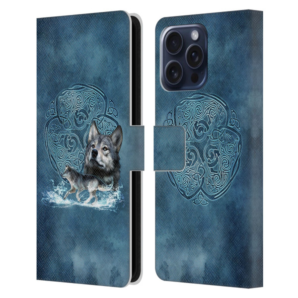 Brigid Ashwood Celtic Wisdom Wolf Leather Book Wallet Case Cover For Apple iPhone 16 Pro Max