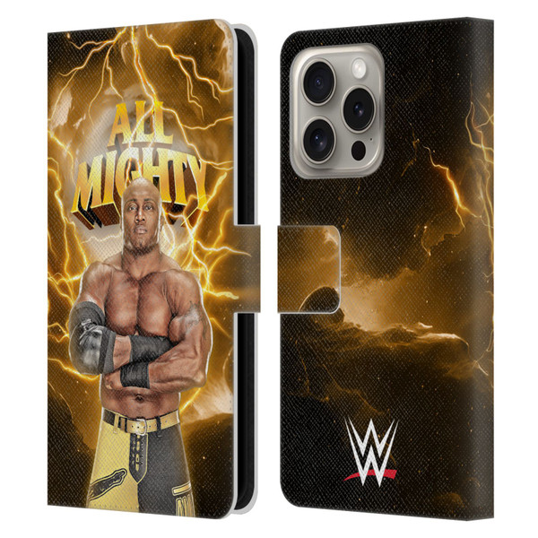 WWE Bobby Lashley Portrait Leather Book Wallet Case Cover For Apple iPhone 16 Pro