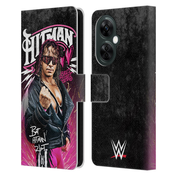 WWE Bret Hart Hitman Graphics Leather Book Wallet Case Cover For OnePlus Nord CE 3 Lite 5G