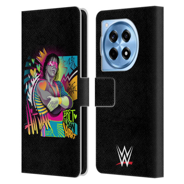 WWE Bret Hart Neon Art Leather Book Wallet Case Cover For OnePlus 12R