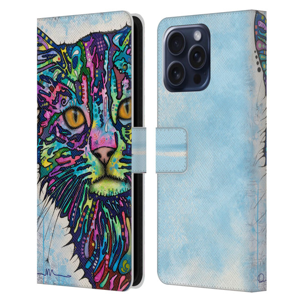 Dean Russo Cats Diligence Leather Book Wallet Case Cover For Apple iPhone 16 Pro Max