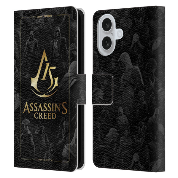 Assassin's Creed 15th Anniversary Graphics Crest Key Art Leather Book Wallet Case Cover For Apple iPhone 16