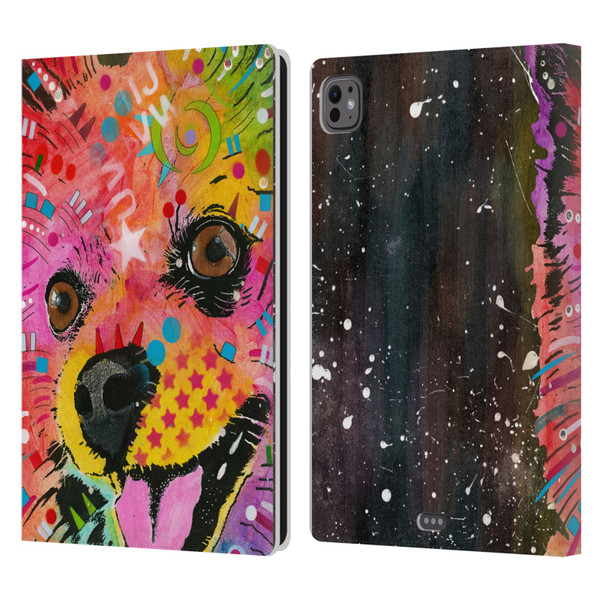 Dean Russo Dogs Pomeranian Leather Book Wallet Case Cover For Apple iPad Pro 11 M4 2024