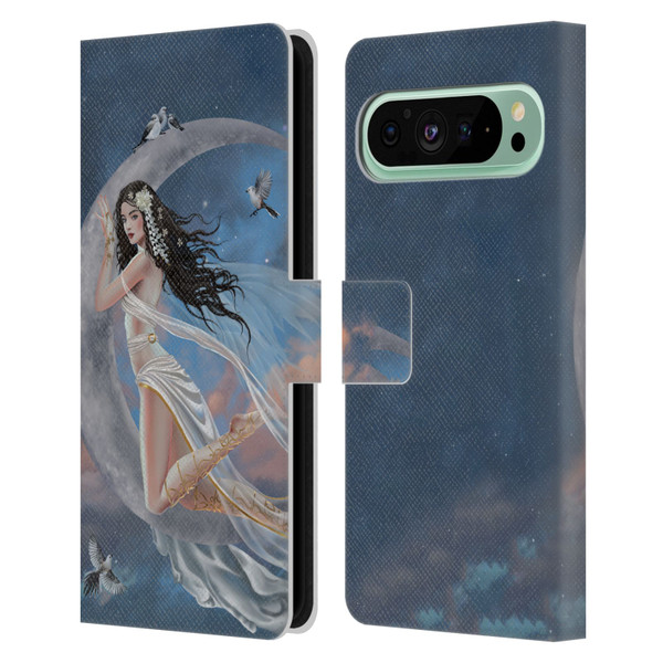 Nene Thomas Art Moon Lullaby Leather Book Wallet Case Cover For Google Pixel 9 Pro XL