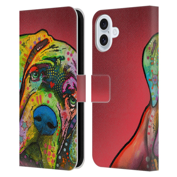 Dean Russo Dogs Mastiff Leather Book Wallet Case Cover For Apple iPhone 16 Plus