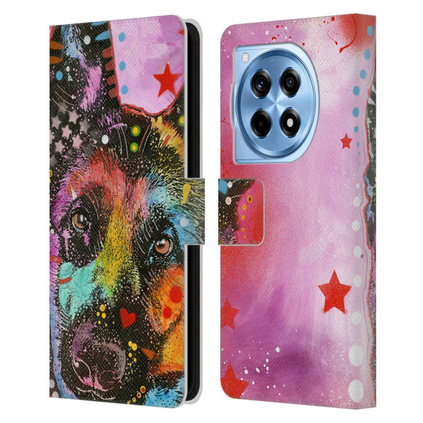 Dean Russo Dogs German Shepherd Leather Book Wallet Case Cover For OnePlus 12R